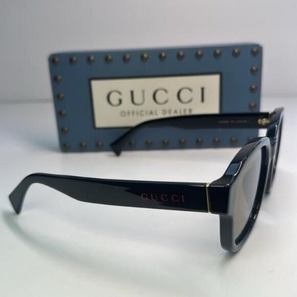 GUCCI GG1140SK-003 Unisex Classic Designer Sunglasses in Black & Gold/Brown 54mm - Picture 3 of 14